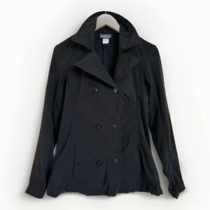 Vintage‎ Patagonia Women's 8 Torrentshell Black Rain Trench Coat $249 Gorpcore